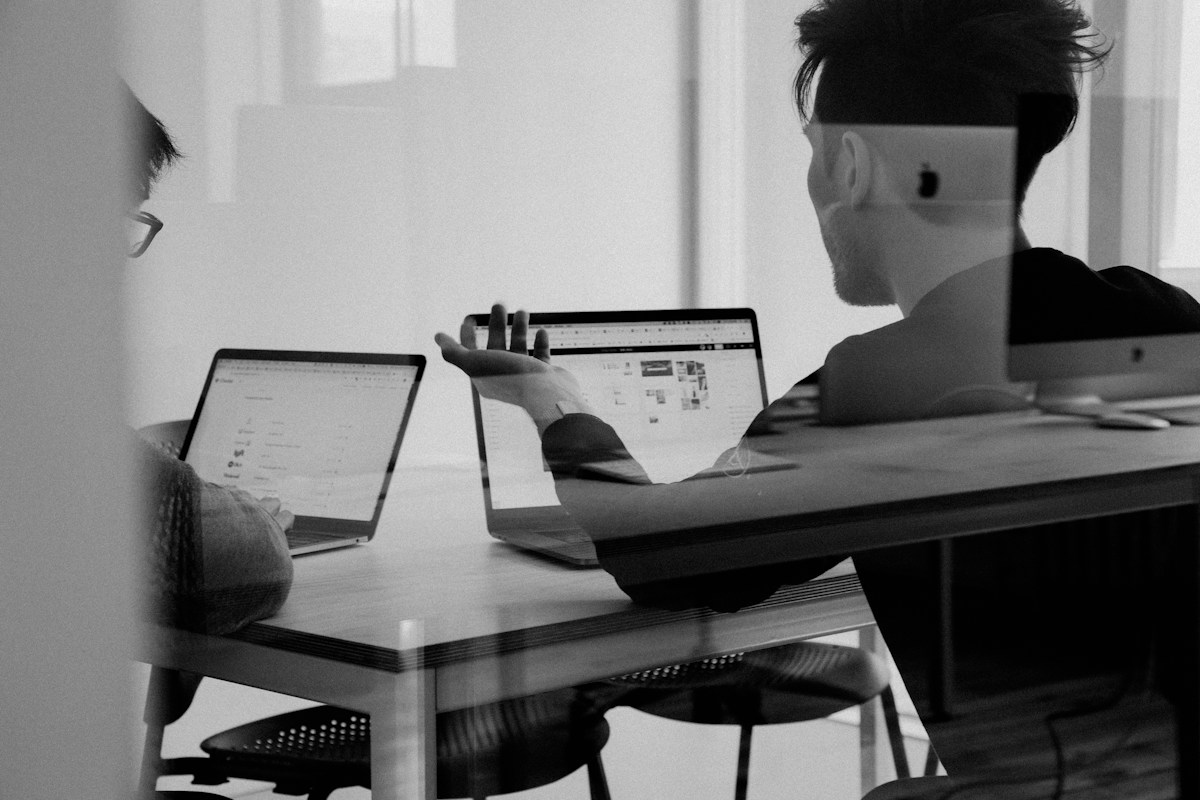 Software engineers working on a web application